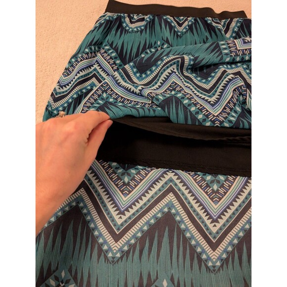Women's Chevron Boho Print Sheer Maxi Skirt Stretch Waist Size 6 - Picture 3 of 12
